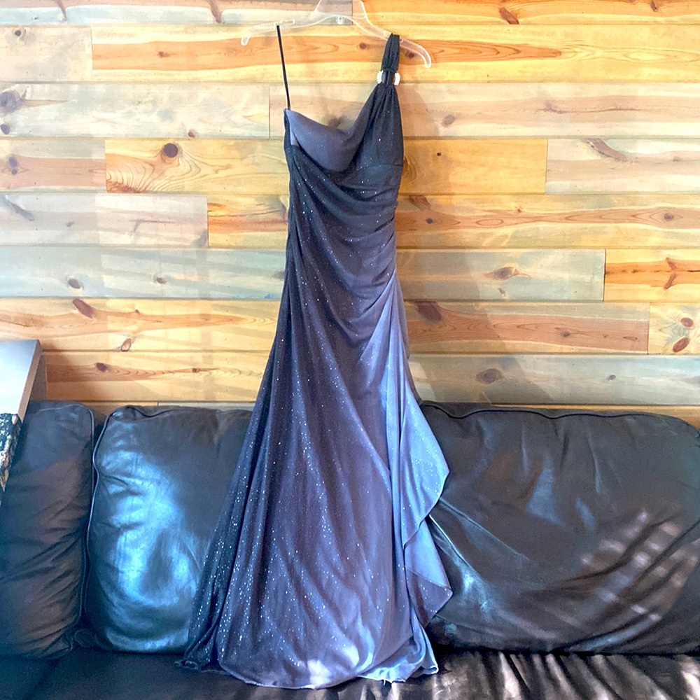 Gray ombré formal dress long
